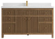 Sonoma Teak 60 Single Bathroom Vanity in Dark Natural with 2" White Quartz