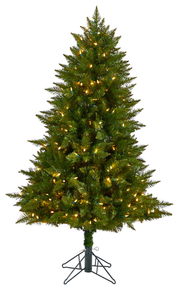 5' Vermont Spruce Faux Xmas Tree W/Lights & Bendable Branches
