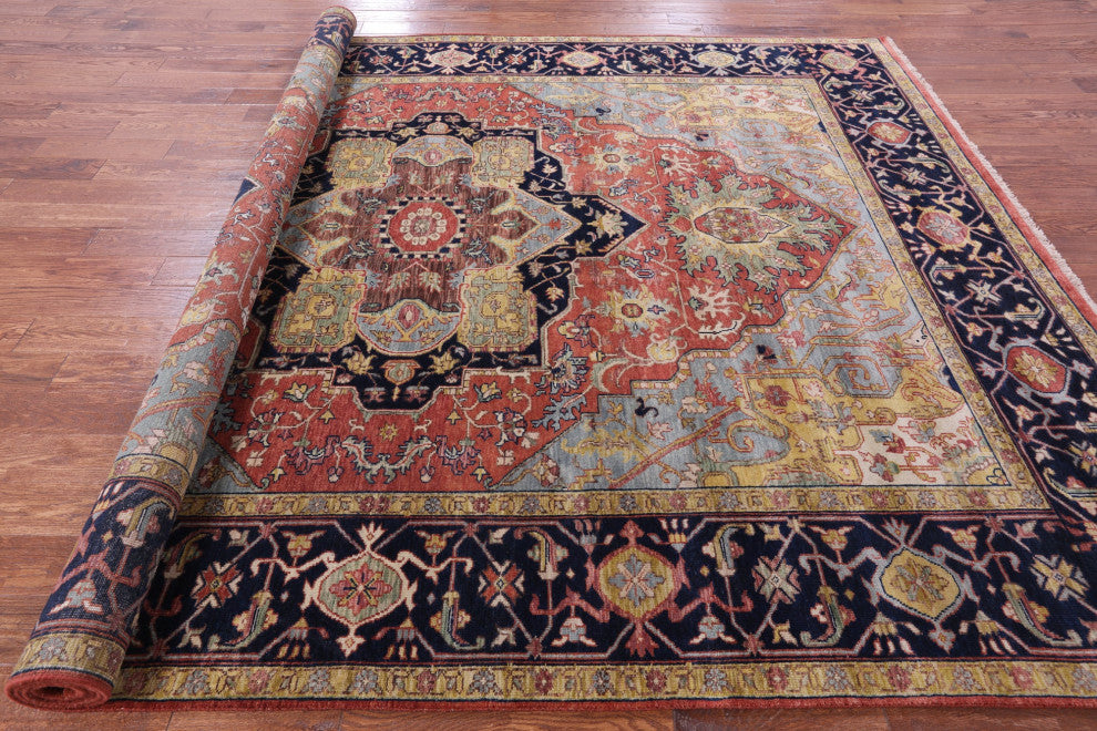 Handmade Persian Fine Serapi Wool Rug 8' 11" X 11' 11" - Q14702