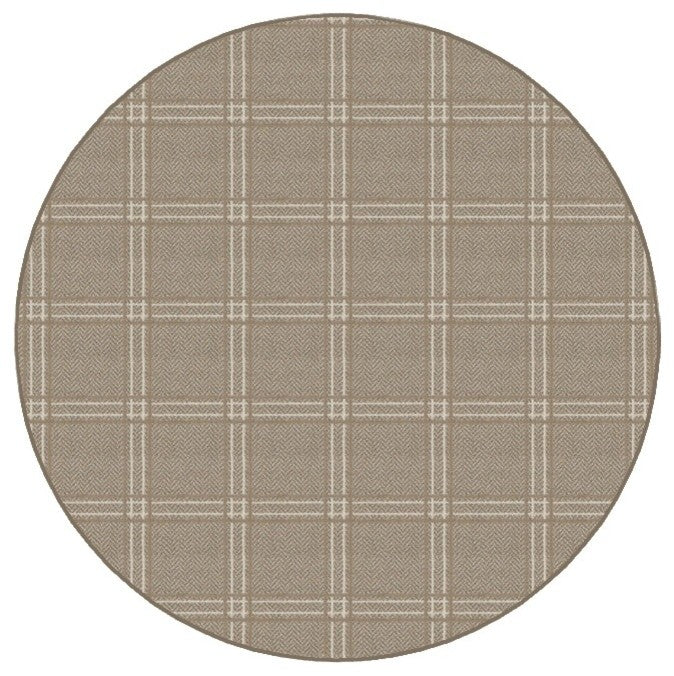 Lambswool Herrington Plaid Area Rug Milliken Tactesse Nylon, RND 3'
