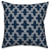 Navy and White Morrocan Tile 20x20 Throw Pillow Cover