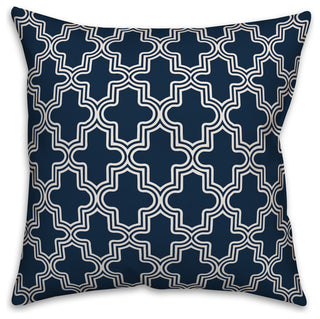 Navy and White Morrocan Tile 20x20 Throw Pillow Cover