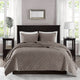 Madison Park Harper 3 Piece Velvet Quilt Set, Taupe
