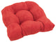 19" U-Shaped Micro Suede Tufted Dining Chair Cushion, Red