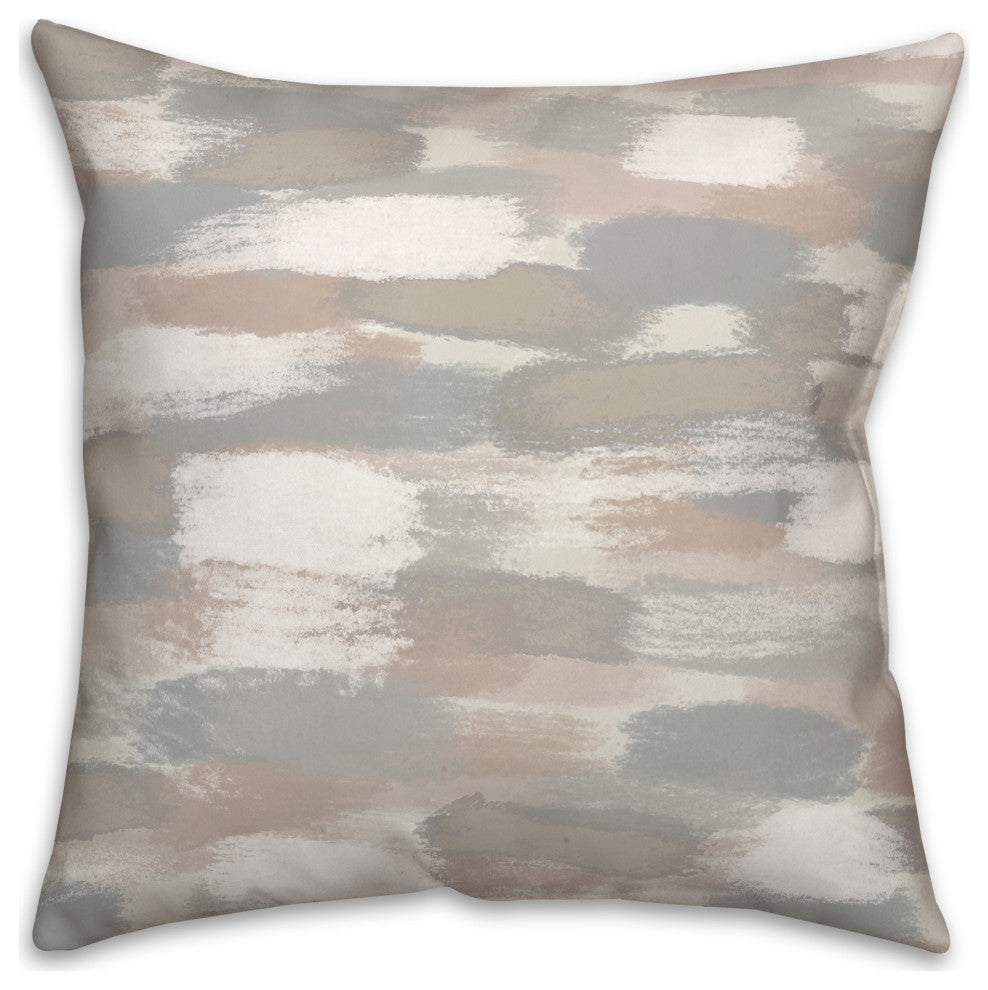Gray Brushstroke Pattern 18x18 Indoor/Outdoor Pillow