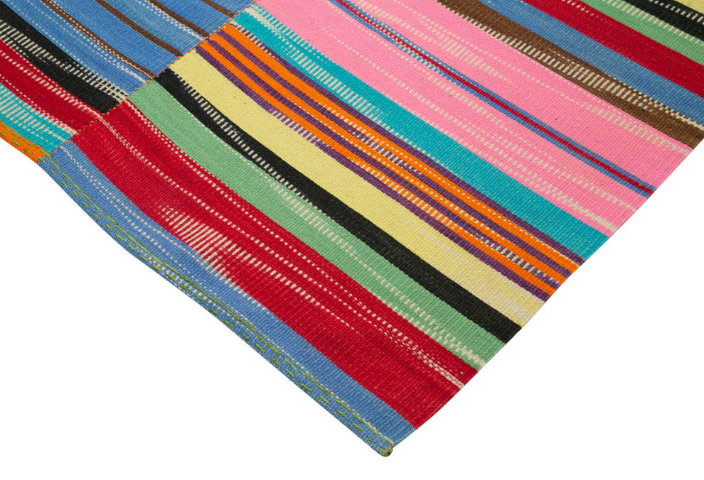 Rug N Carpet - Handmade Turkish 6' 10'' x 9' 11'' Flatweave Wool Kilim Rug