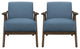 Home Square Upholstered Accent Chair in Blue Finish - Set of 2
