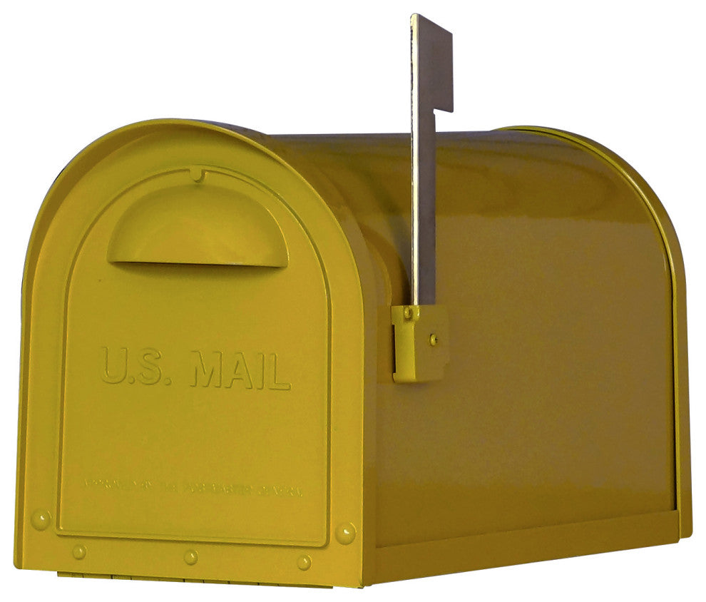 Mid Modern Dylan Curbside Mailbox, Yellow