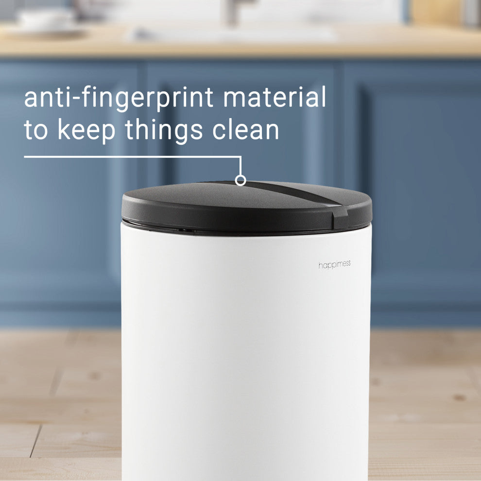 Happimess Oscar 30L and 5L Step-Open Trash Cans, 2-Piece Set, White