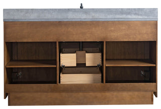 Vanity Art Bathroom Vanity With Sink, Tan, 60" Single, Black Limestone Top