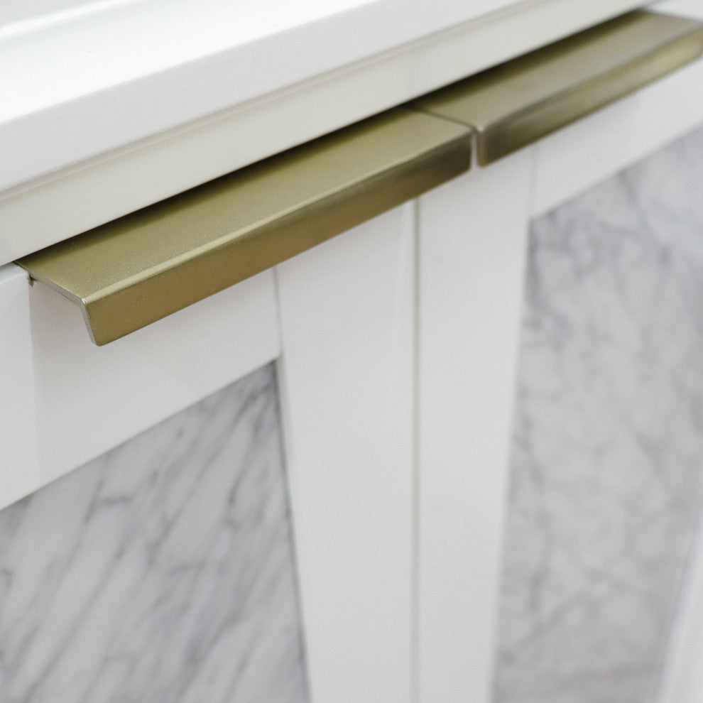 31" Single Sink Vanity, White Finish With White Carrara Marble