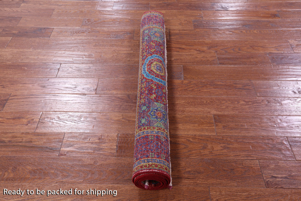 3' 11" X 5' 9" Mamluk Geometric Hand-Knotted Wool Rug - Q12262