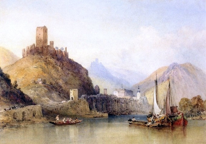William Callow RWS Castle and Town of Cochem on the Moselle Wall Decal