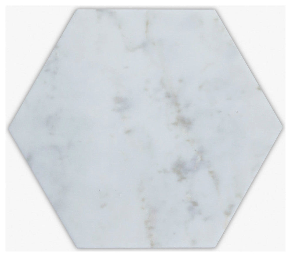Calacatta Polished 10" Hexagon Marble Mosaic