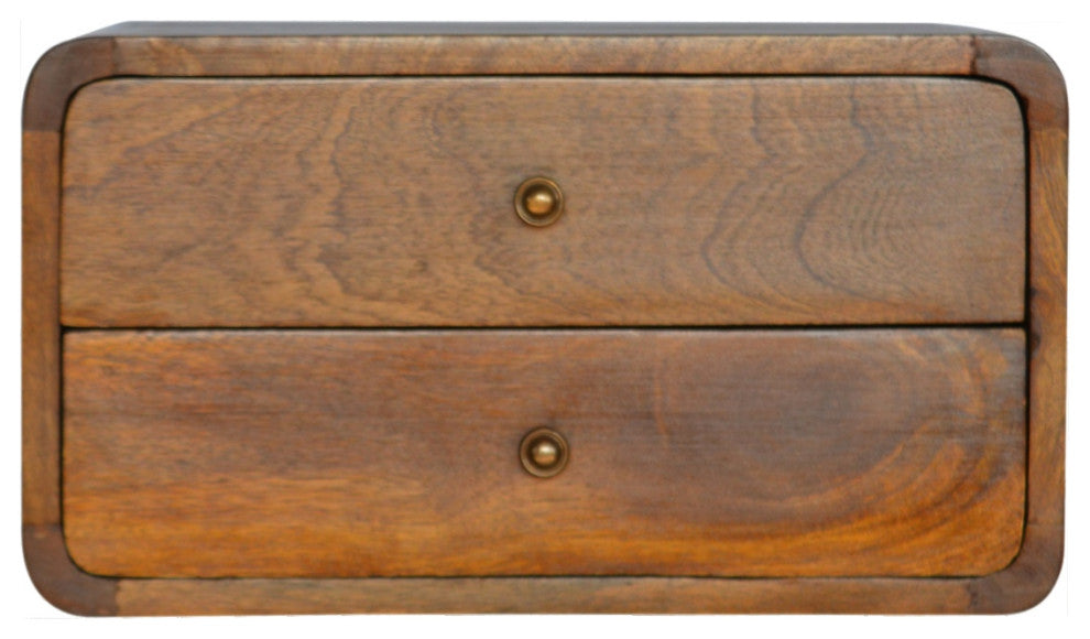 Floating Curved Chestnut Nightstand