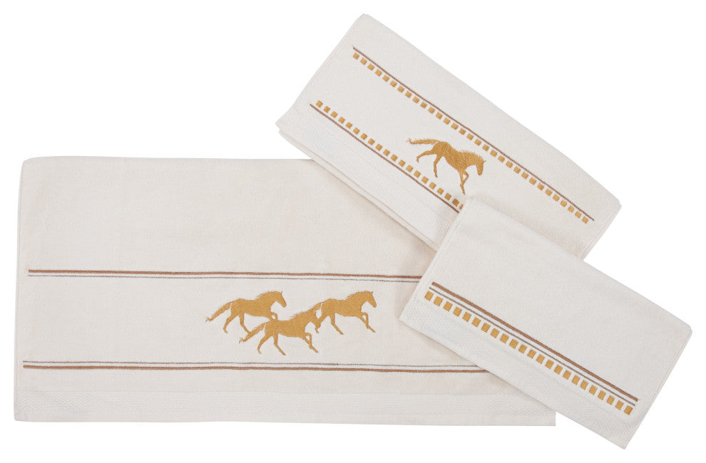Running Remuda Towel Set, Cream, 3 Piece