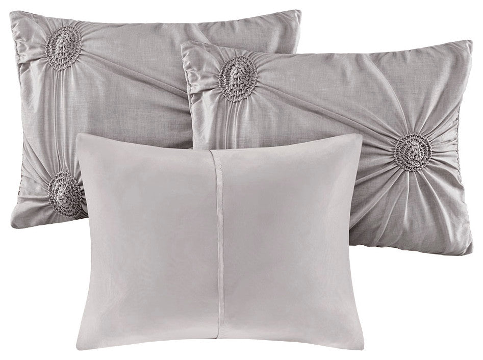 Madison Park Leila 6 Piece Reversible Daybed Cover Set, Dark Gray