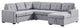 Selene Light Gray Linen Fabric Sleeper Sectional Sofa With Storage Chaise