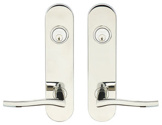 Waterfall Lever, Tubular Entry Double Cylinder, Polished Stainless Steel