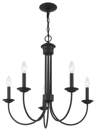 Livex Lighting Estate 5 Light Black Chandelier