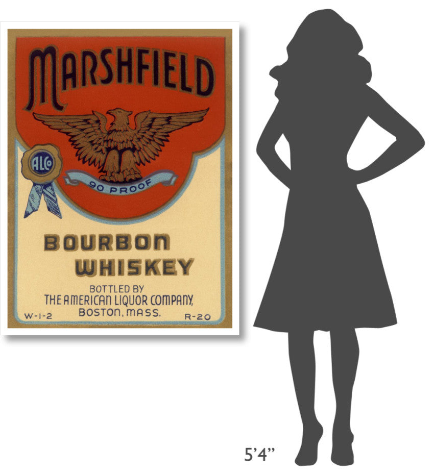 "Marshfield Bourbon Whiskey" Print by Vintage Booze Labels, 35"x46"