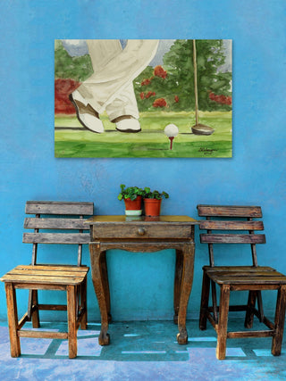 "On the Tee Box" Painting Print on Wrapped Canvas, 45"x30"