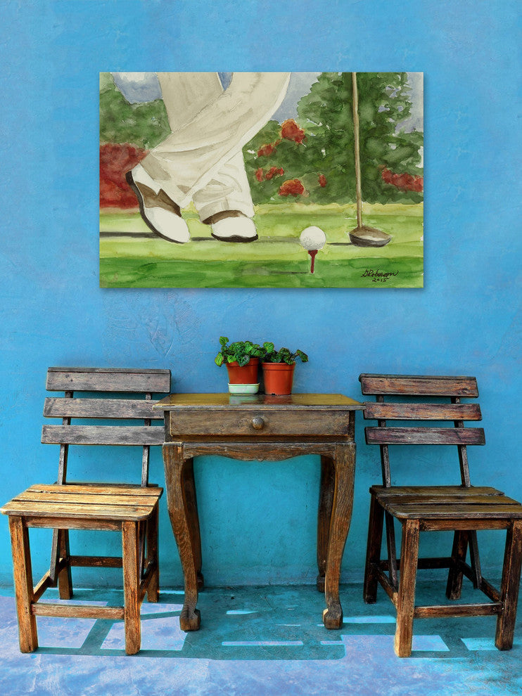 "On the Tee Box" Painting Print on Wrapped Canvas, 45"x30"
