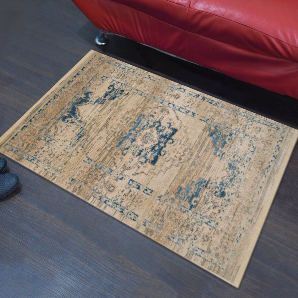 Machine Made Polyester Durable Indoor Outdoor Washable Oriental Pattern Footmat