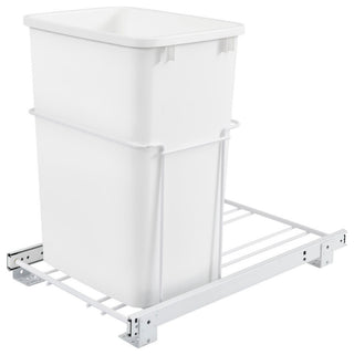 White Steel Pull Out Waste/Trash Container