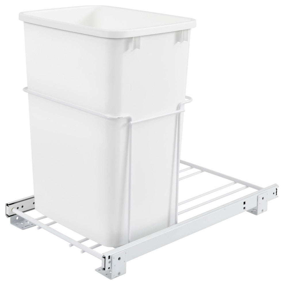 White Steel Pull Out Waste/Trash Container