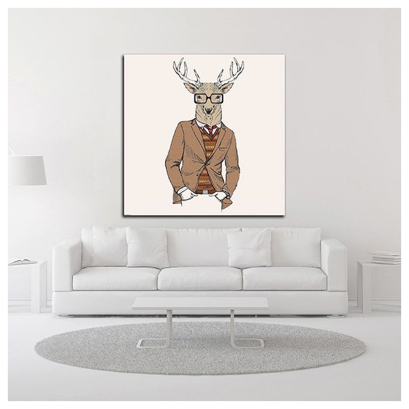 "Deer-man 1" by GraphINC, Print on Canvas, 24"x24"