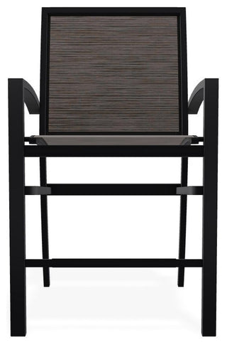 Kendall Sling Balcony Height Stackable Outdoor Stool, James/Black