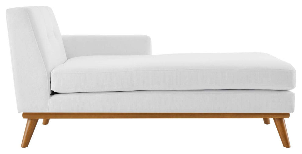 Accent Sofa Chaise Chair, Fabric, White, Modern, Living Lounge Hotel Hospitality