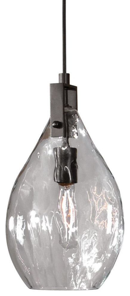 Uttermost Campester 1-Light Watered Glass Mini Pendant