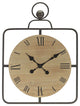 Wooden Wall Clock in Iron Frame