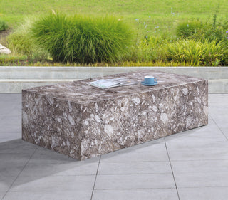 Piazza Finished Concrete Indoor/Outdoor Coffee Table, Brown