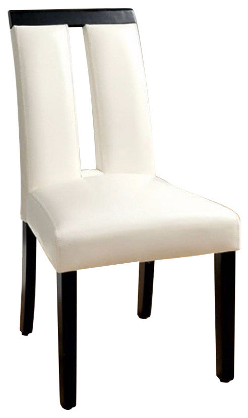 Benzara Luminar Padded Leatherette Seat Side Chair, Set of 2, Black