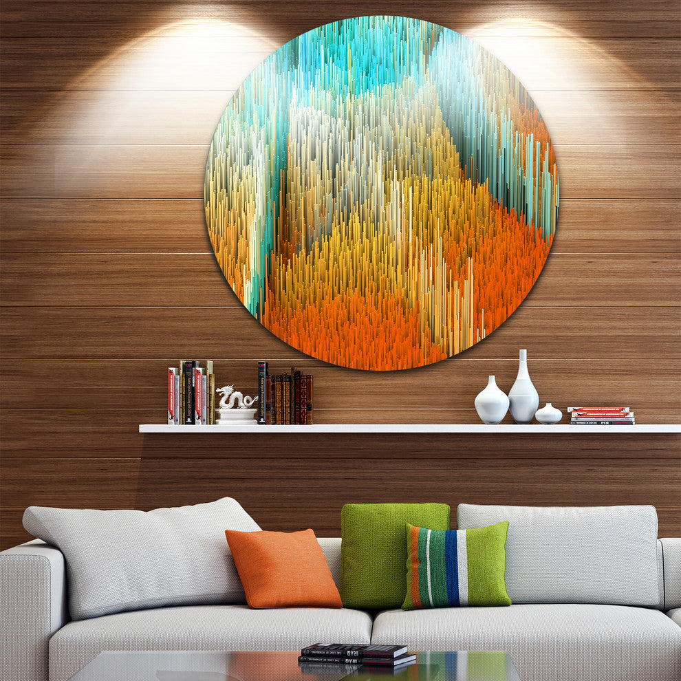 Macro Render Structure Yellow Orange, Art Disc Metal Wall Art, 11"