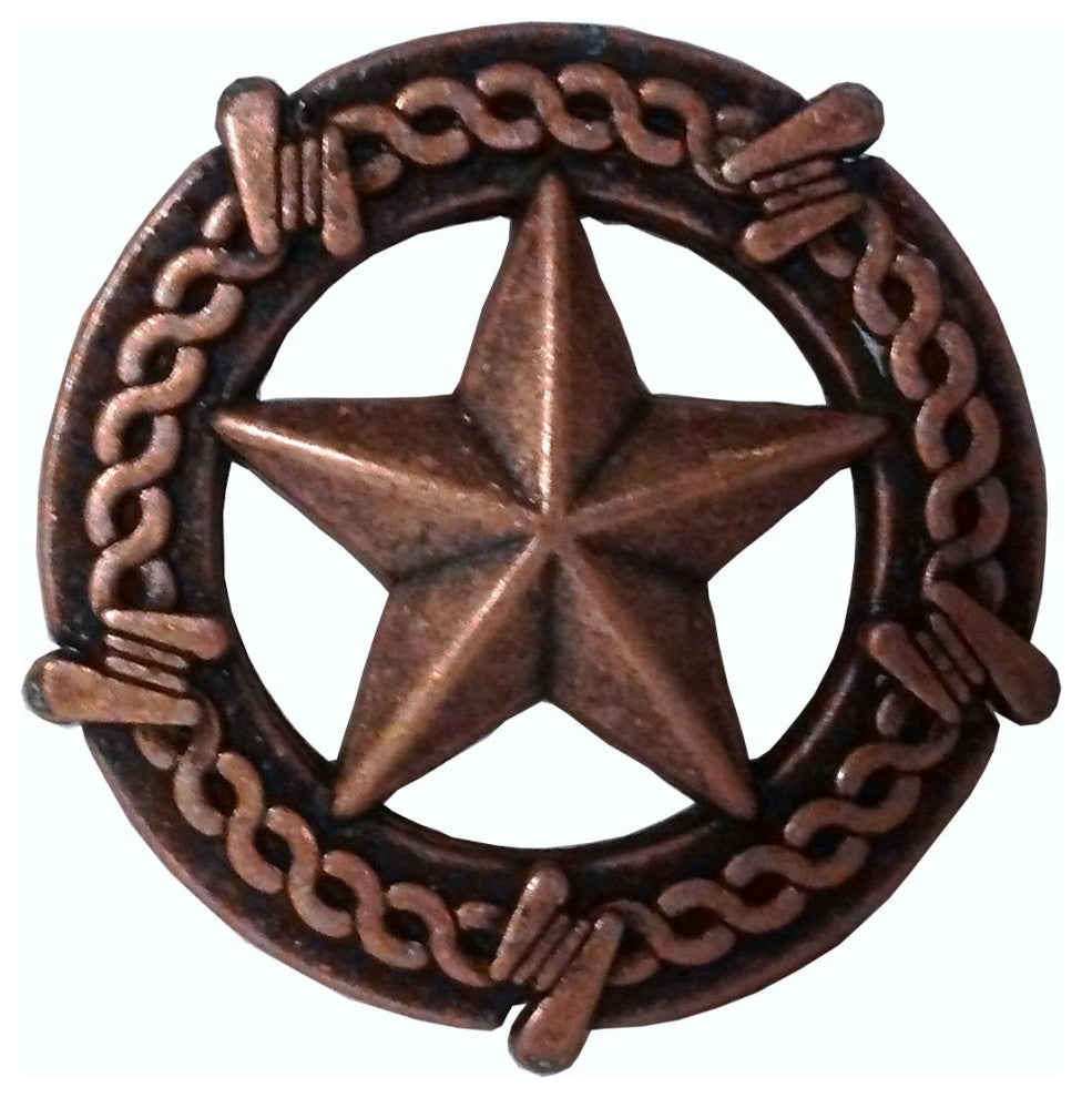 Star With Barbed Wire Knob, Copper