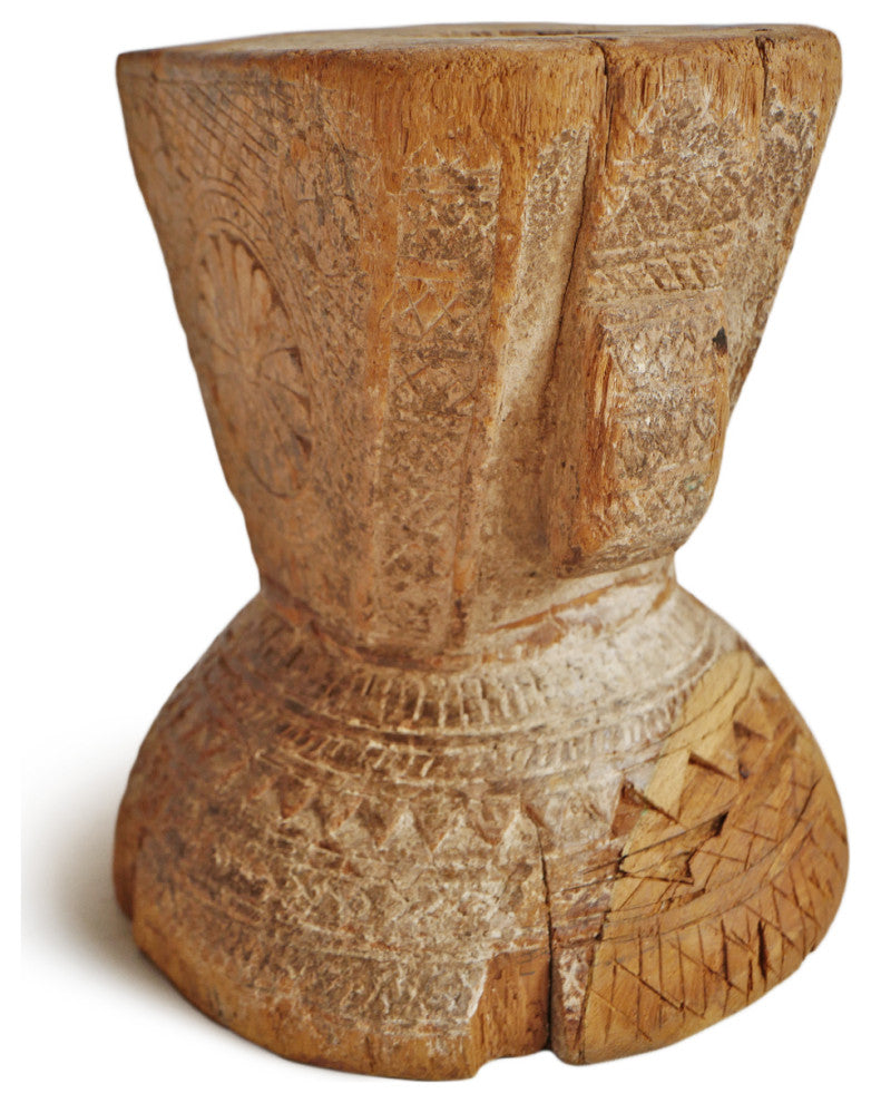 Consigned Rajasthan Village Wood Candle Stand 2