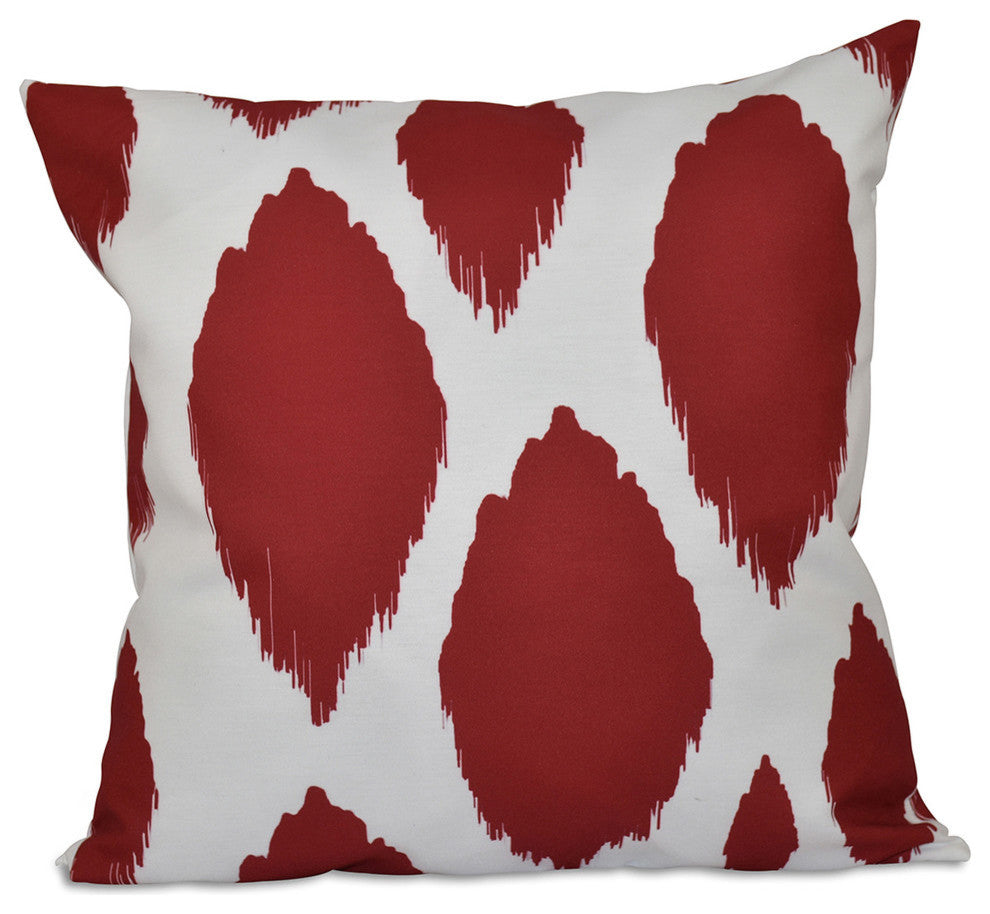 Abstract Decorative Outdoor Pillow, Red, 20"x20"