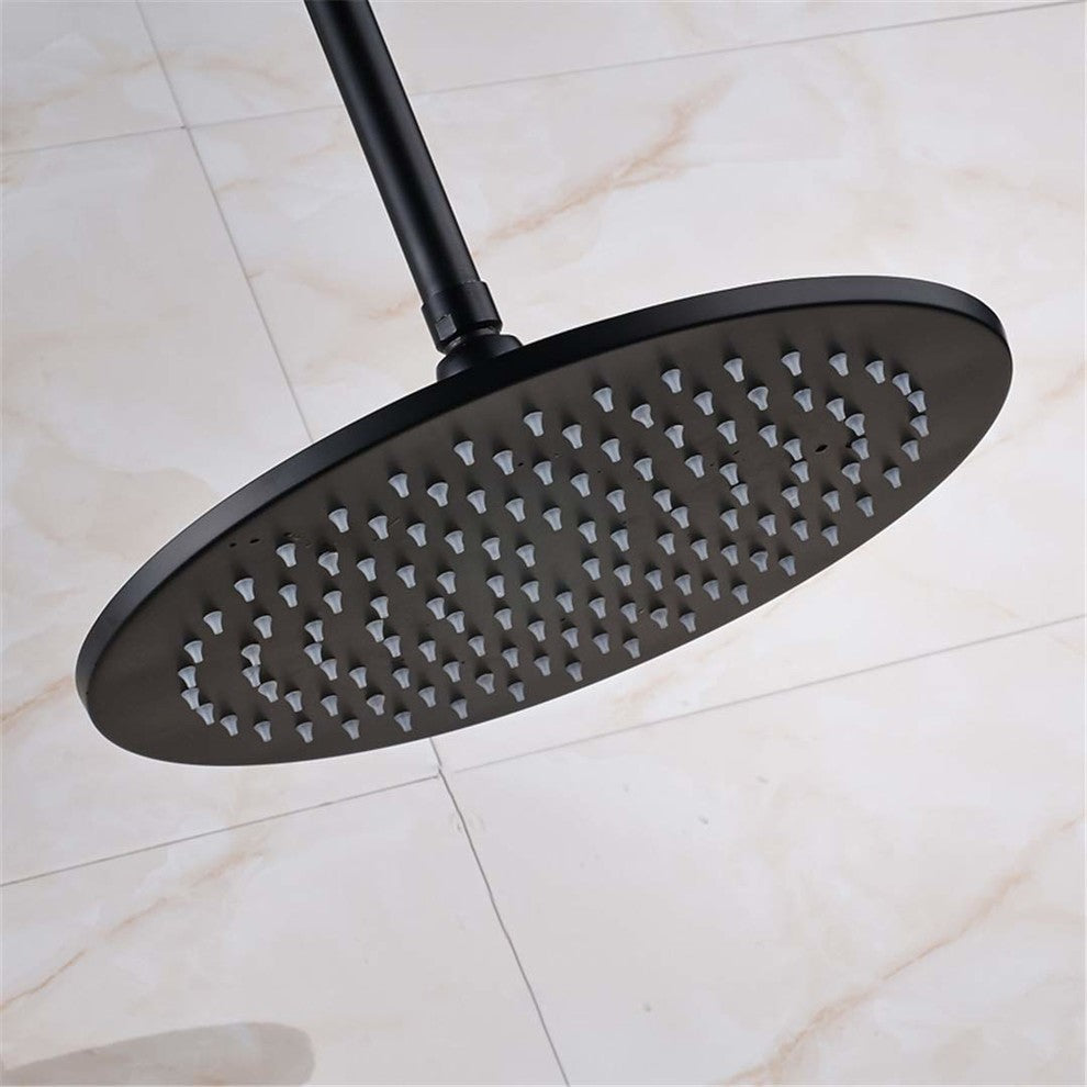 16" Oil Rubbed Bronze Round Color Changing LED Rain Shower Head, Solid Brass