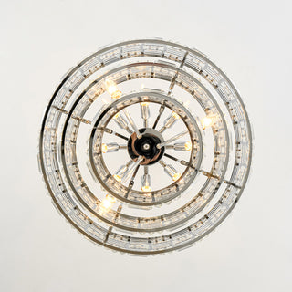 Luxury 11-Light Round Layered Chandelier With Crystal