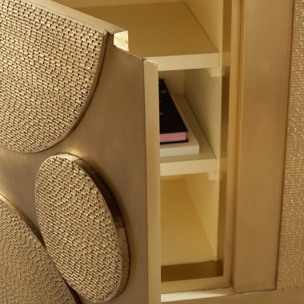 Safavieh Couture Dorielle Brass Covered Sideboard Gold