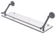 Prestige Que New 30" Floating Glass Shelf with Gallery Rail, Matte Gray