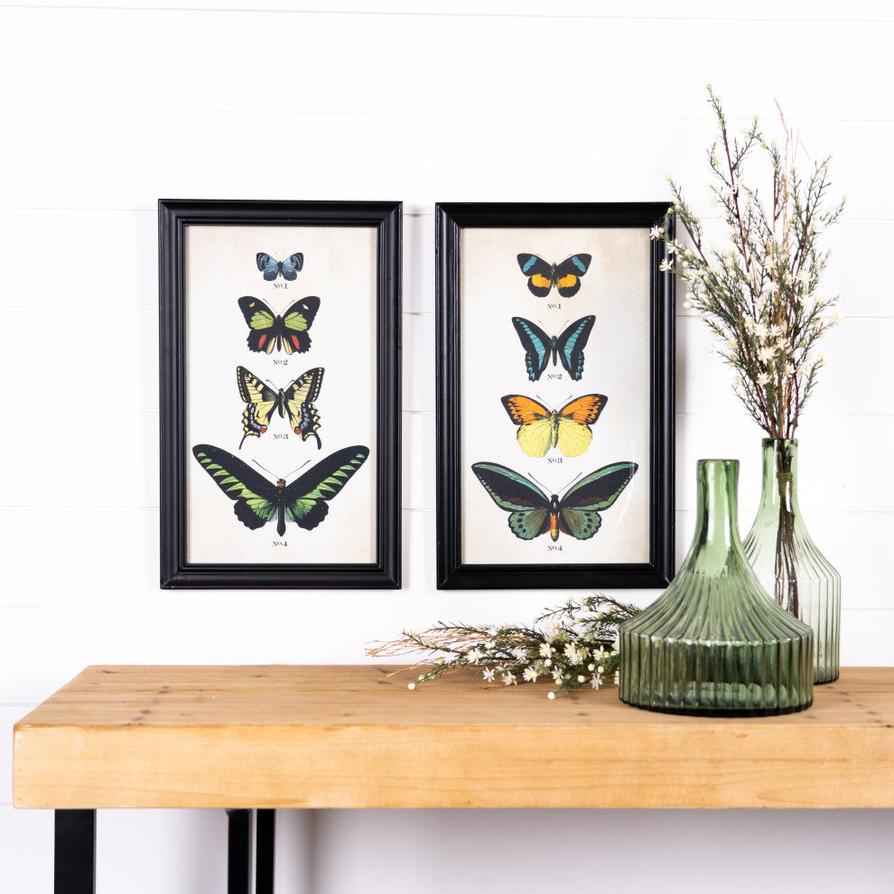 Framed Butterfly Print, 2-Piece Set
