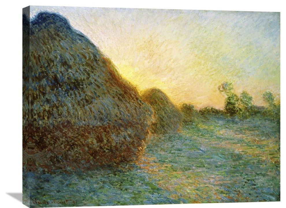 "Haystacks, 1891" Stretched Canvas Giclee by Claude Monet, 30"x24"
