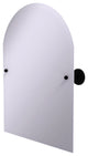 Frameless Arched Top Beveled Edge Tilt Mirror, Matte Black