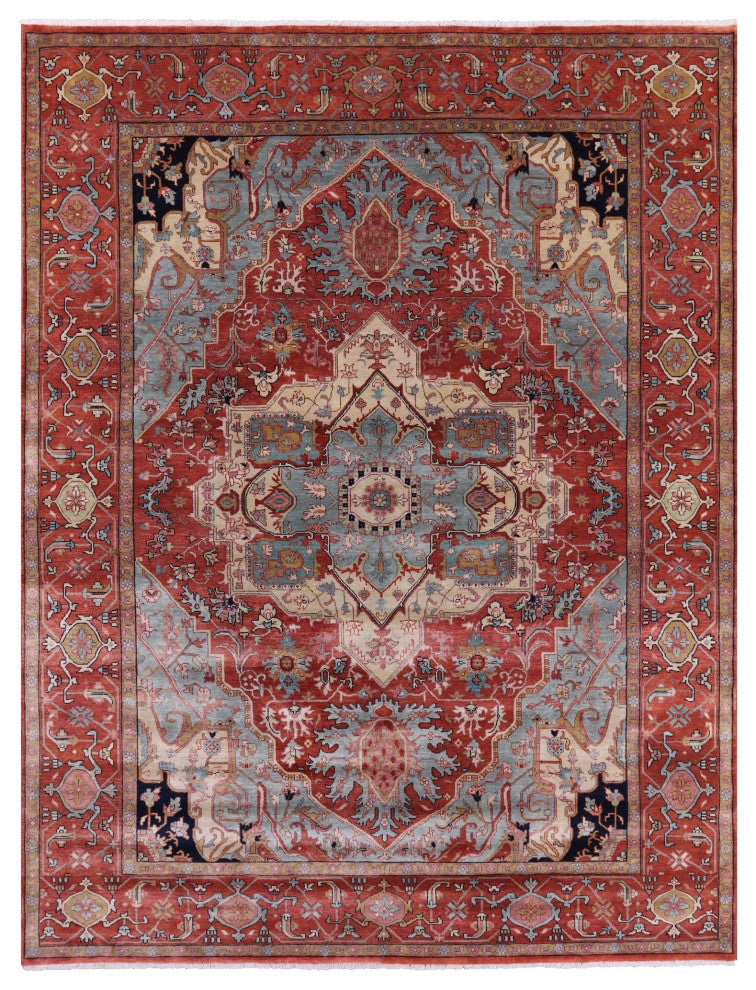 Hand Knotted Persian Fine Serapi Wool Rug 9' 0" X 11' 10" - Q14700
