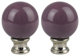 Ceramic Ball Lamp Finial, 2" Tall, Purple, Set of 2